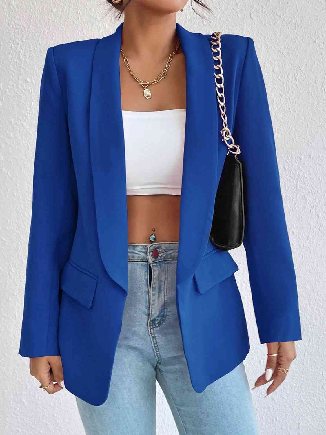 Shawl Collar Long Sleeve Blazer